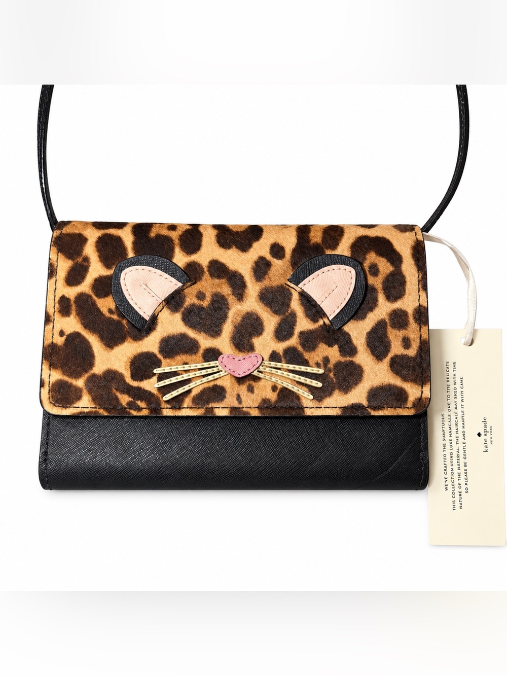 Kate Spade Lucy 3D Leopard Flap Crossbody Bag